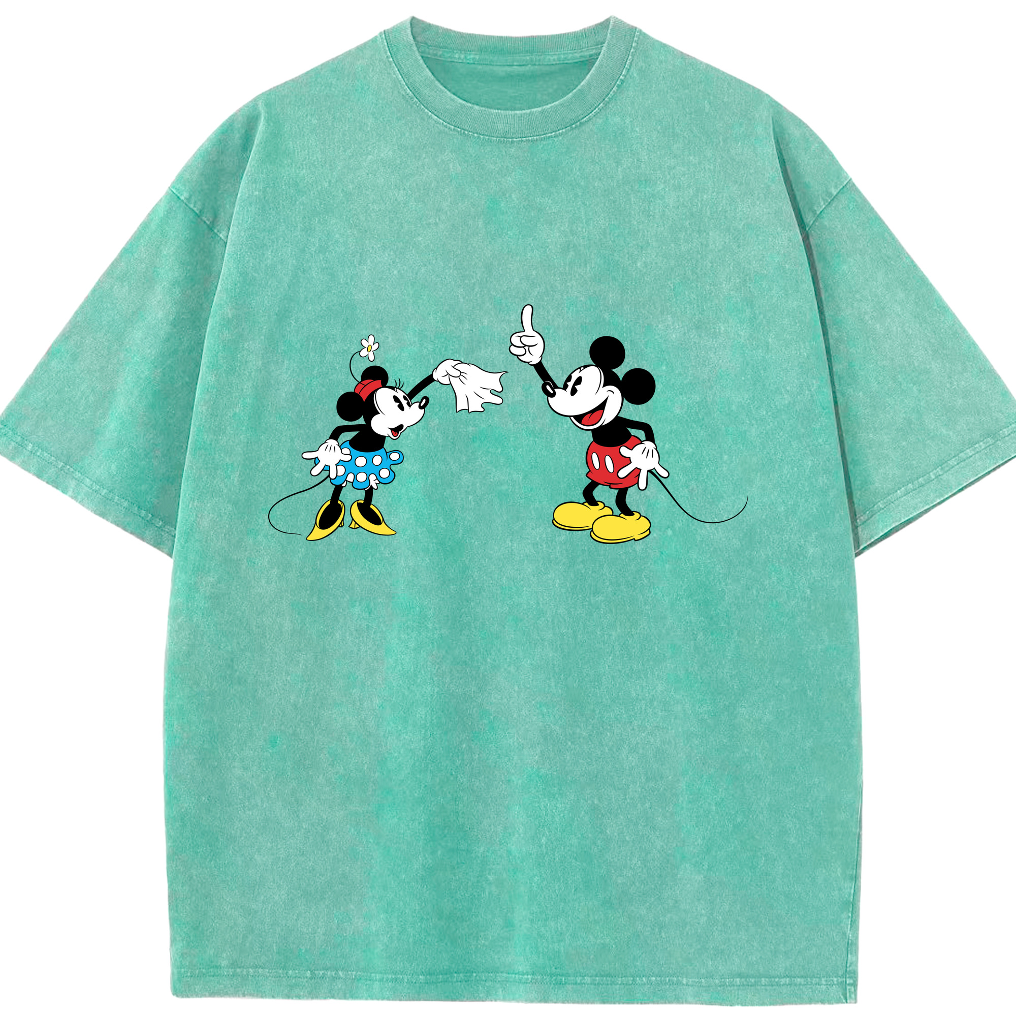 （画像用） ミッキーマウス Mickey Mouse 綿100% ヴィンテージ風 半袖Tシャツ（フロントプリント）